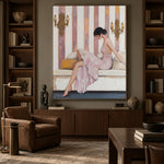 Before the Evening Begins - interior setting 4 - expressive contemporary art painting