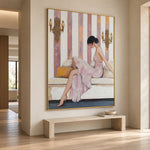 Before the Evening Begins - interior setting 8 - expressive contemporary art painting