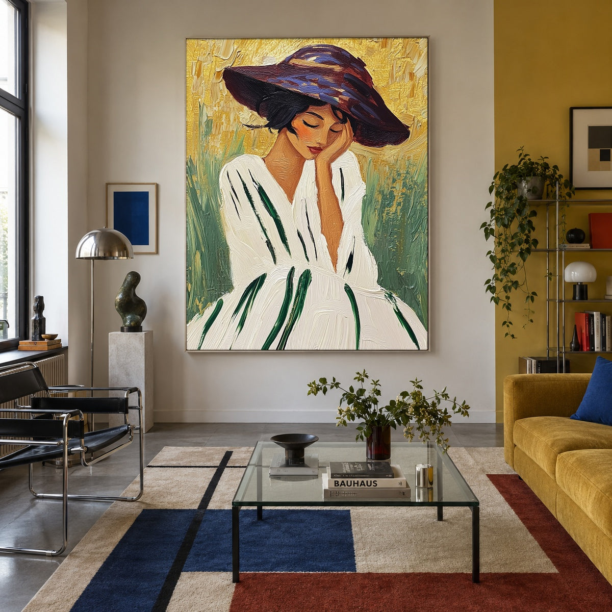 Beneath a Violet Brim - front-view living-room hero - expressive contemporary art painting