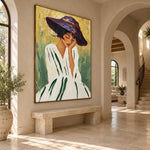 Beneath a Violet Brim - oblique view - expressive contemporary art painting