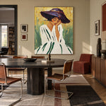 Beneath a Violet Brim - interior setting 5 - expressive contemporary art painting