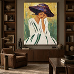 Beneath a Violet Brim - interior setting 7 - expressive contemporary art painting