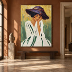 Beneath a Violet Brim - interior setting 8 - expressive contemporary art painting