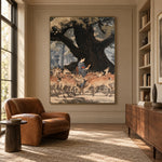 Beneath the Ancient Tree - front-view living-room hero - expressive contemporary art painting