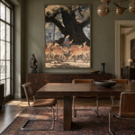 Beneath the Ancient Tree - interior setting 6 - expressive contemporary art painting