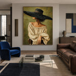 Beneath the Wide Brim - interior setting 3 - expressive contemporary art painting