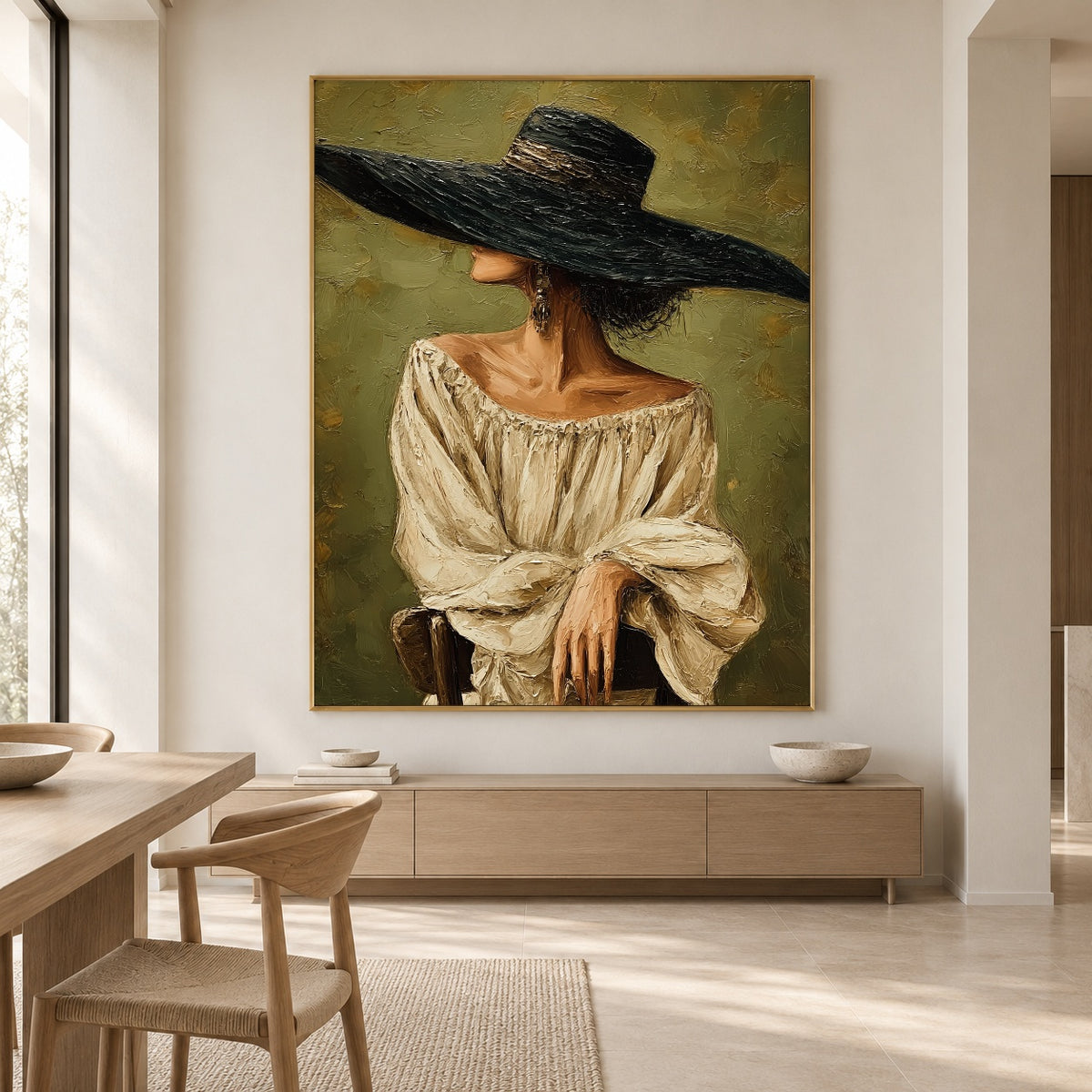 Beneath the Wide Brim - interior setting 8 - expressive contemporary art painting