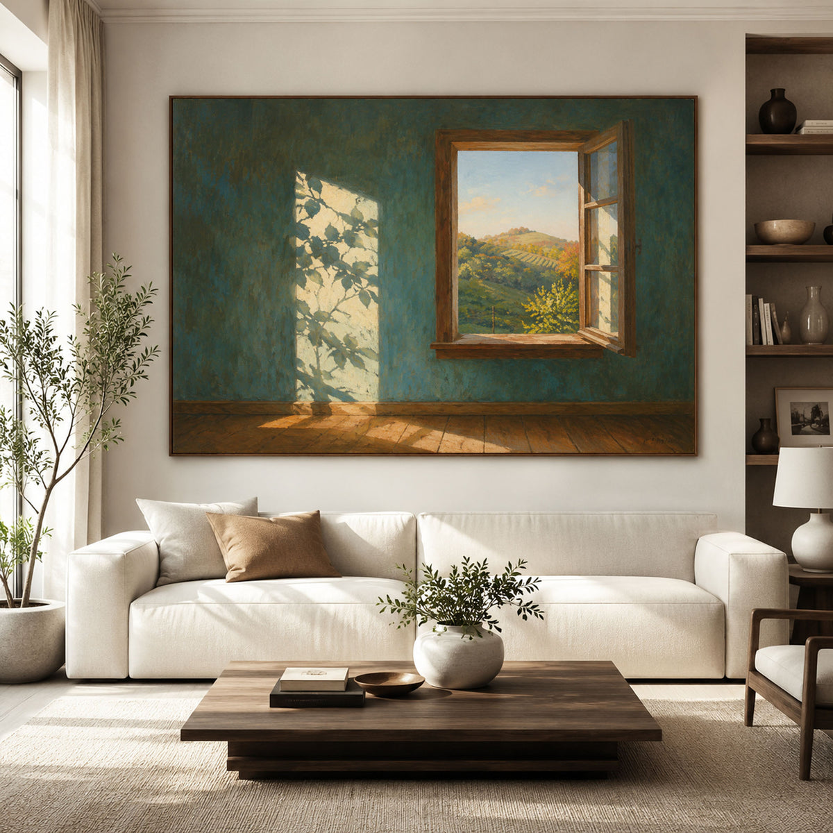 Beyond the Open Window - front view hero - expressive contemporary art painting