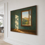 Beyond the Open Window - oblique view - expressive contemporary art painting