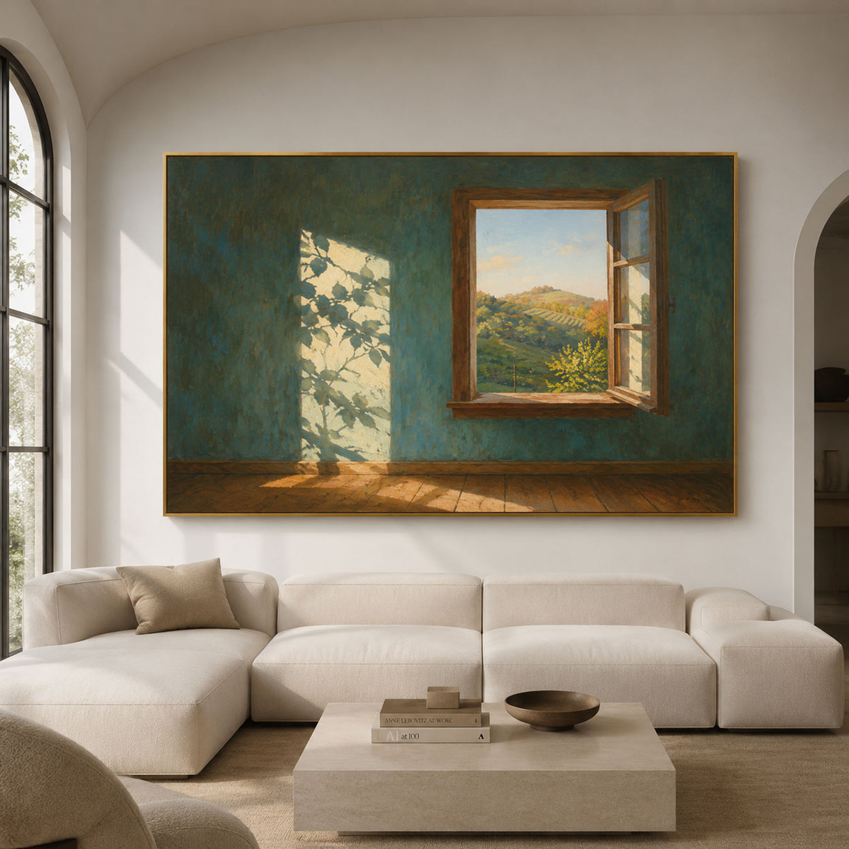 Beyond the Open Window - interior setting 03 - expressive contemporary art painting
