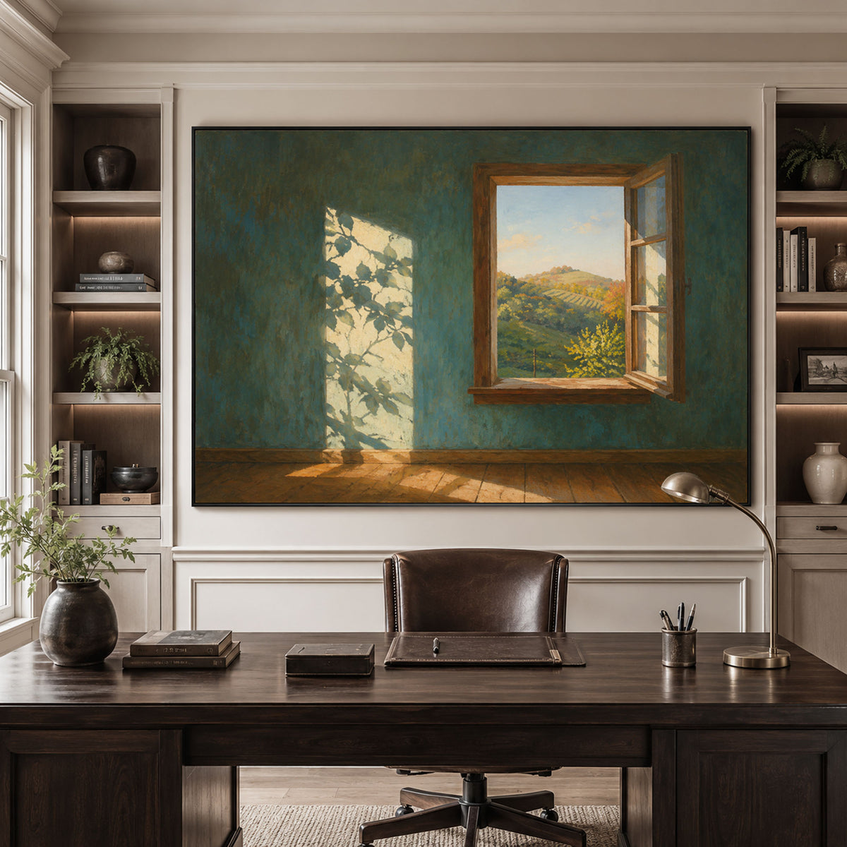 Beyond the Open Window - interior setting 07 - expressive contemporary art painting