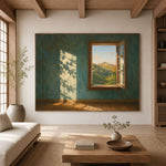 Beyond the Open Window - interior setting 08 - expressive contemporary art painting