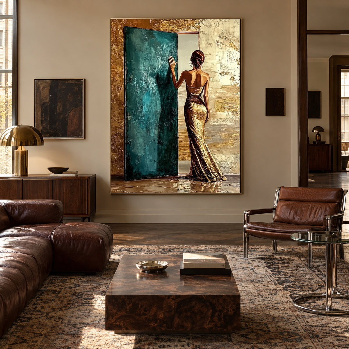 Beyond the Turquoise Door - interior setting 3 - expressive contemporary art painting