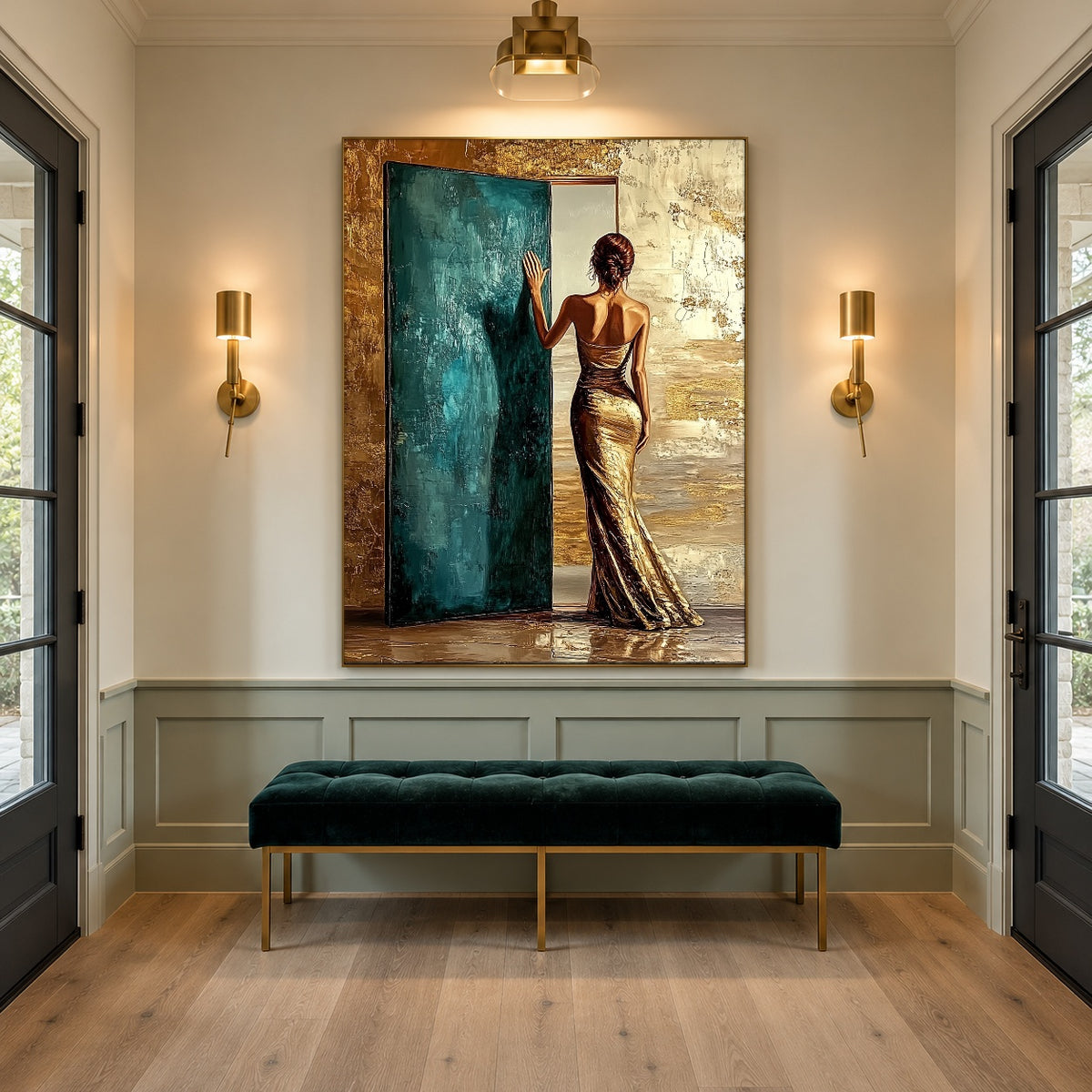 Beyond the Turquoise Door - interior setting 4 - expressive contemporary art painting