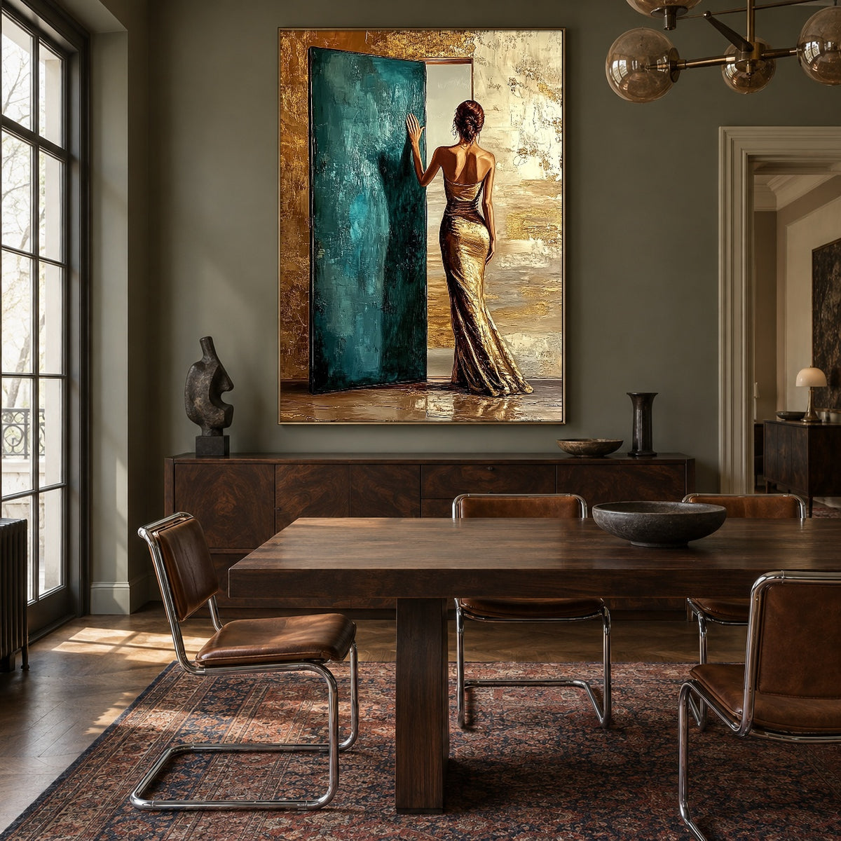 Beyond the Turquoise Door - interior setting 5 - expressive contemporary art painting