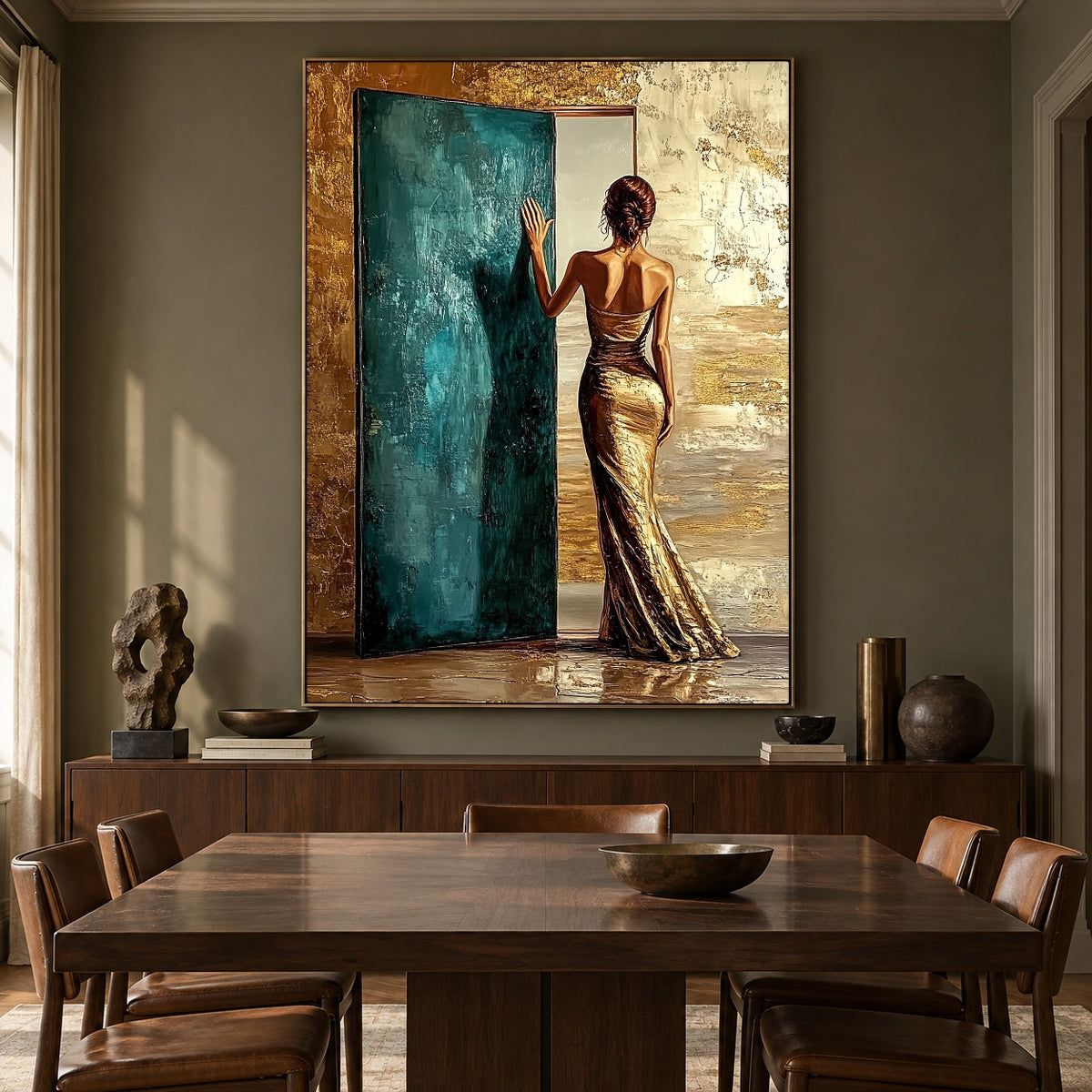 Beyond the Turquoise Door - interior setting 6 - expressive contemporary art painting