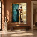 Beyond the Turquoise Door - interior setting 7 - expressive contemporary art painting