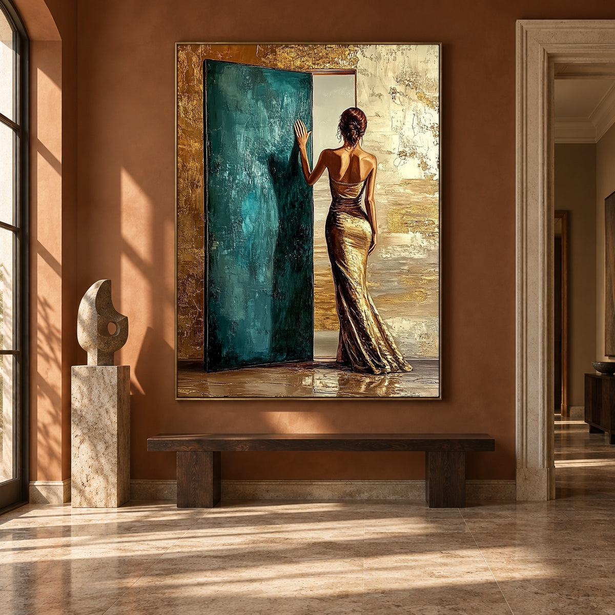 Beyond the Turquoise Door - interior setting 7 - expressive contemporary art painting