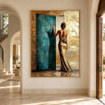 Beyond the Turquoise Door - interior setting 8 - expressive contemporary art painting