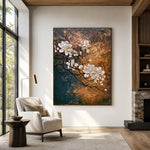 Blossom Branch Copper Sky - interior setting 3 - expressive contemporary art painting