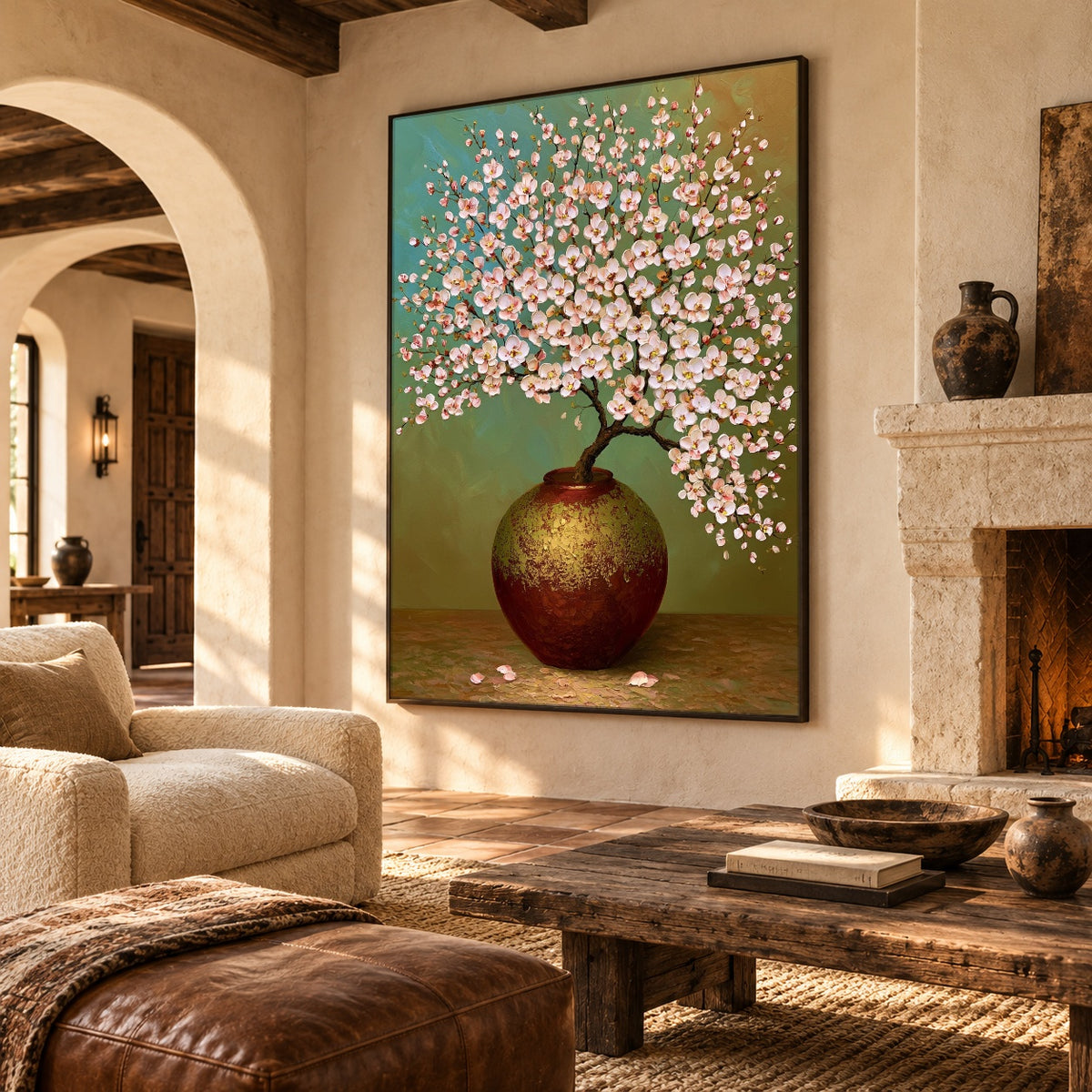 Blossom Cloud in Bronze - interior setting 4 - expressive contemporary art painting