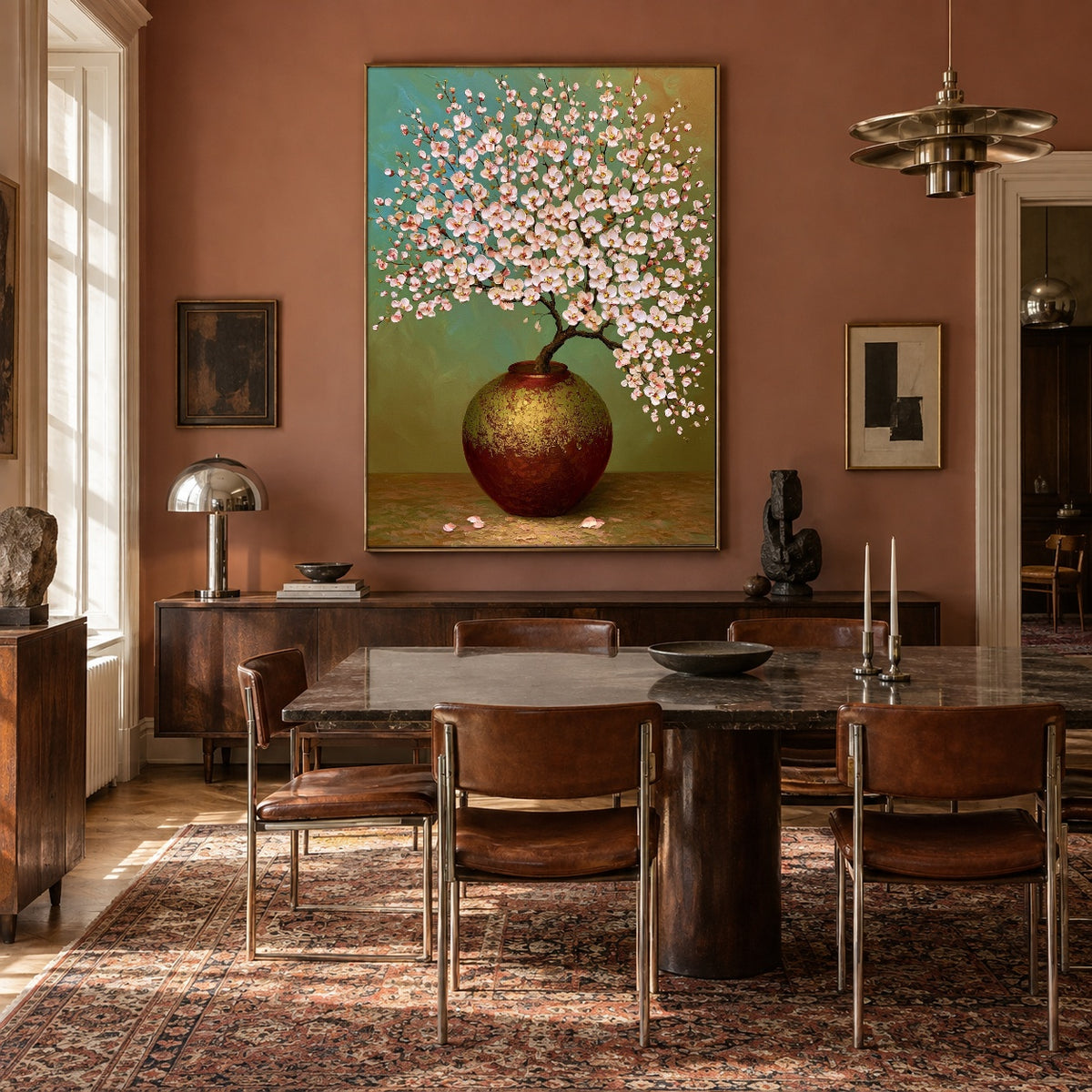 Blossom Cloud in Bronze - interior setting 6 - expressive contemporary art painting