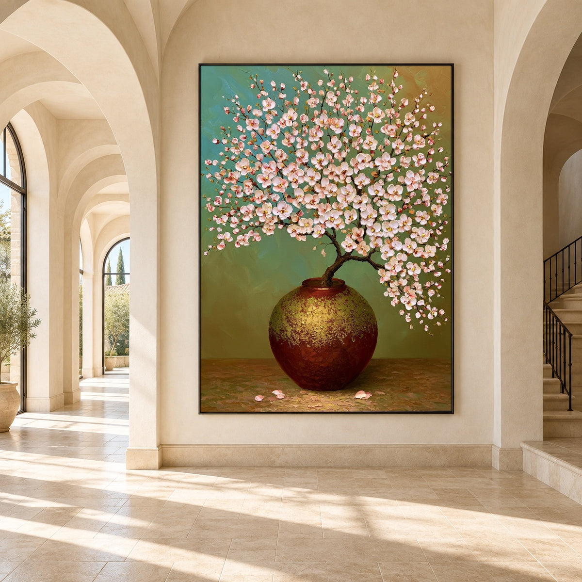 Blossom Cloud in Bronze - interior setting 8 - expressive contemporary art painting