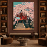 Blossom Stairway to Spring - interior setting 4 - expressive contemporary art painting