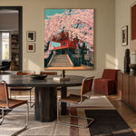 Blossom Stairway to Spring - interior setting 5 - expressive contemporary art painting