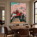 Blossom Stairway to Spring - interior setting 7 - expressive contemporary art painting