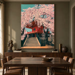 Blossom Stairway to Spring - interior setting 8 - expressive contemporary art painting