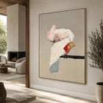 Blush Feather Reverie - oblique view - expressive contemporary art painting