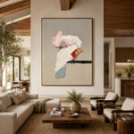 Blush Feather Reverie - interior setting 3 - expressive contemporary art painting