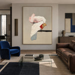 Blush Feather Reverie - interior setting 4 - expressive contemporary art painting