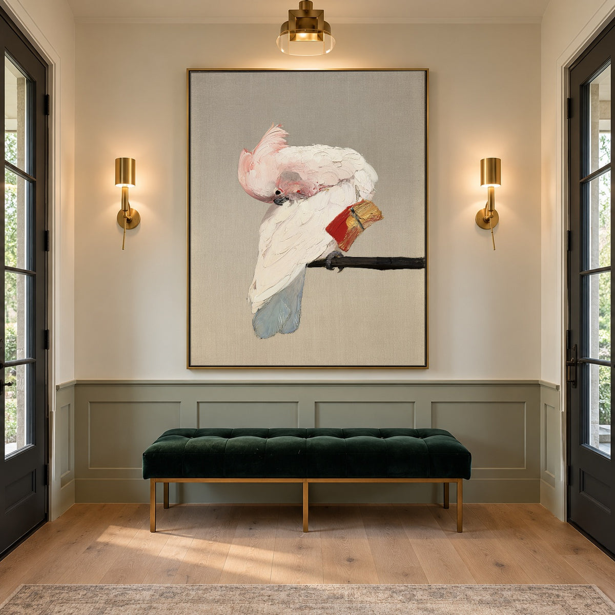 Blush Feather Reverie - interior setting 7 - expressive contemporary art painting