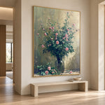 Blush in a Glass - oblique view - expressive contemporary art painting