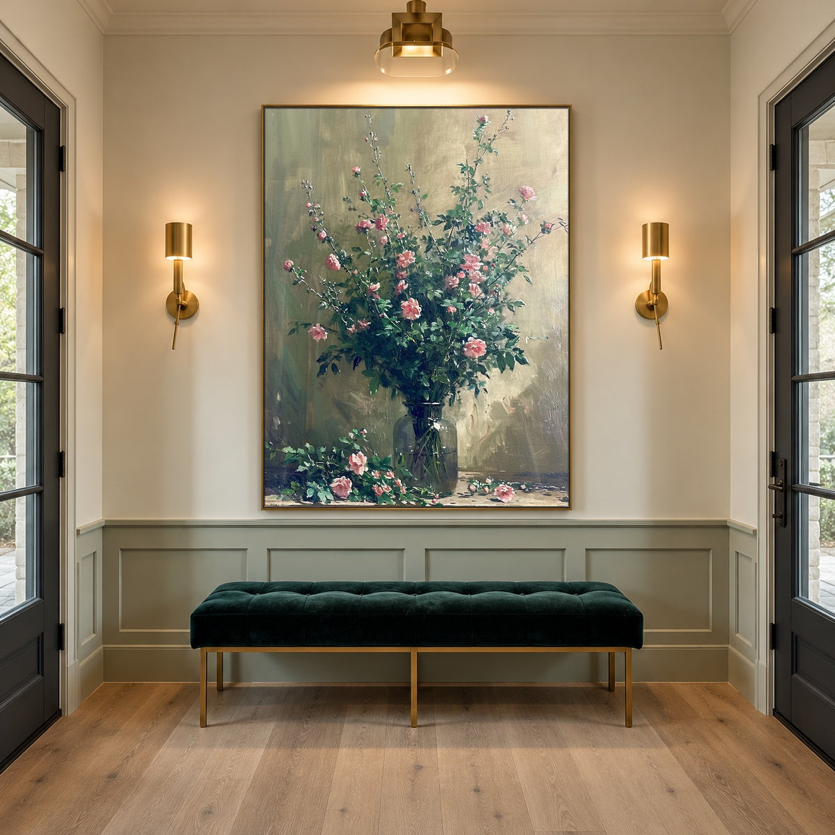 Blush in a Glass - interior setting 6 - expressive contemporary art painting