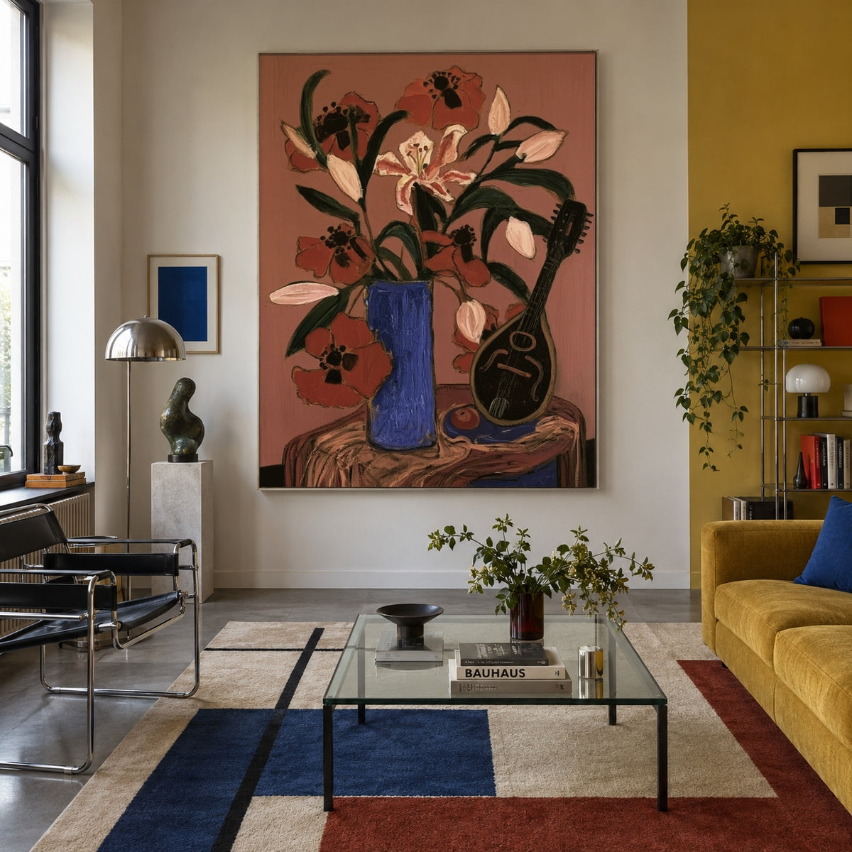 Bouquet with a Melody - interior setting 3 - expressive contemporary art painting