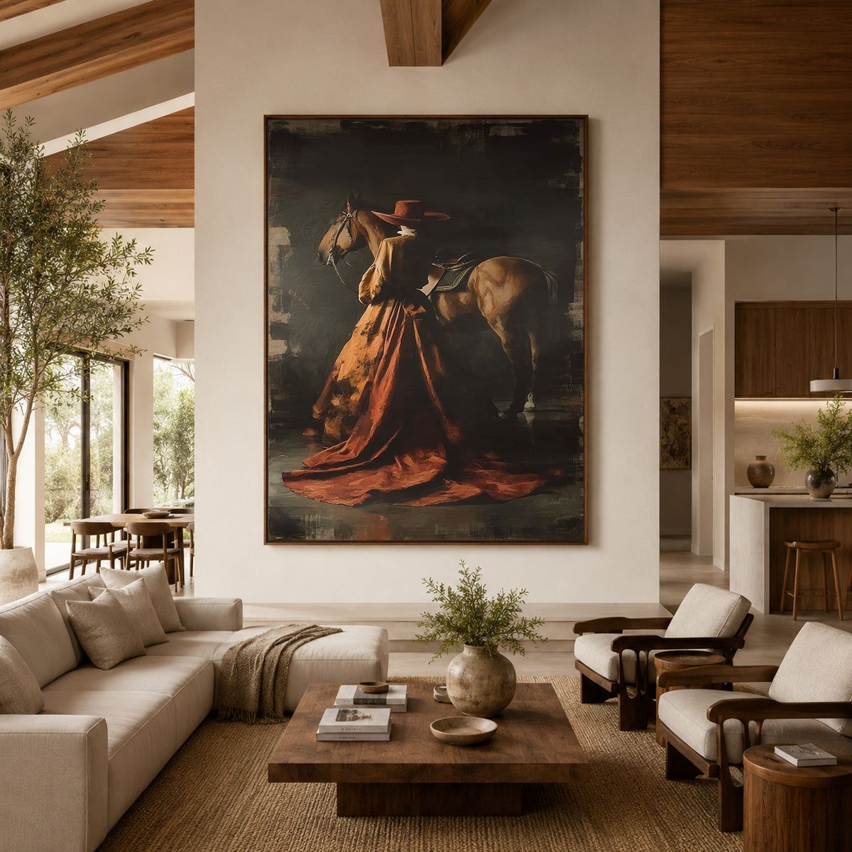 Chestnut Under Copper Skies - front-view living-room hero - expressive contemporary art painting