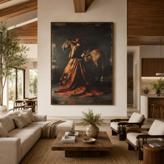 Chestnut Under Copper Skies - front-view living-room hero - expressive contemporary art painting