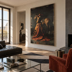 Chestnut Under Copper Skies - oblique view - expressive contemporary art painting