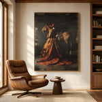 Chestnut Under Copper Skies - interior setting 3 - expressive contemporary art painting