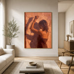 Copper Light Waltz - interior setting 5 - expressive contemporary art painting
