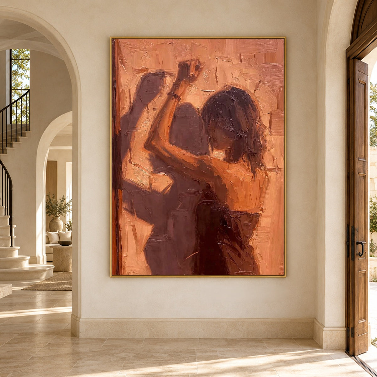 Copper Light Waltz - interior setting 7 - expressive contemporary art painting