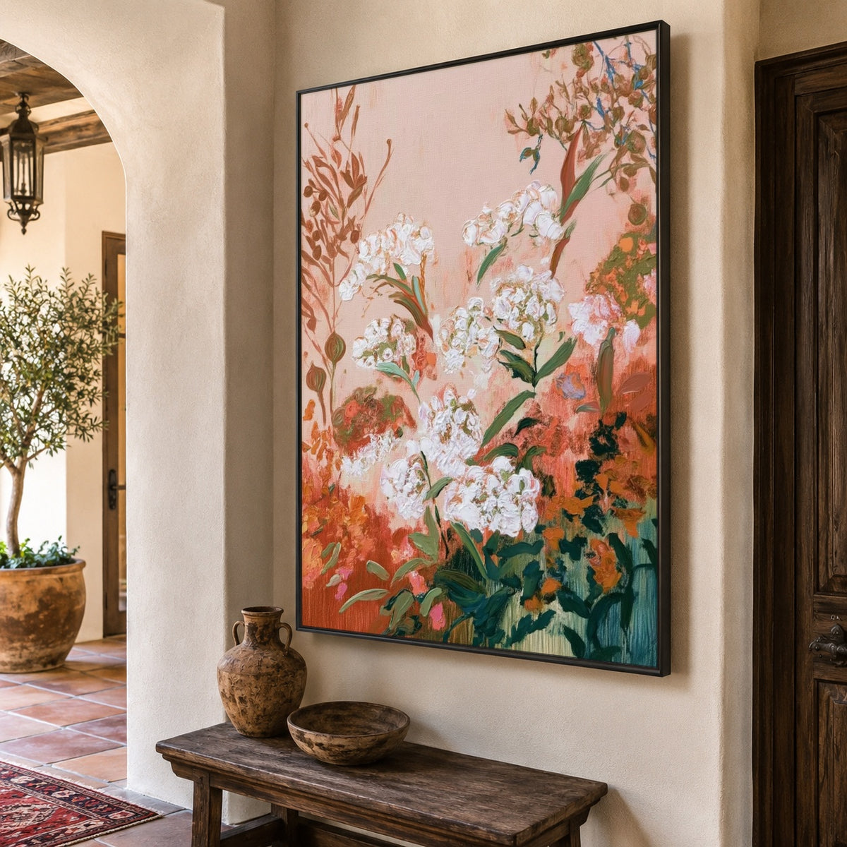 Coral Garden Refrain - oblique view - expressive contemporary art painting