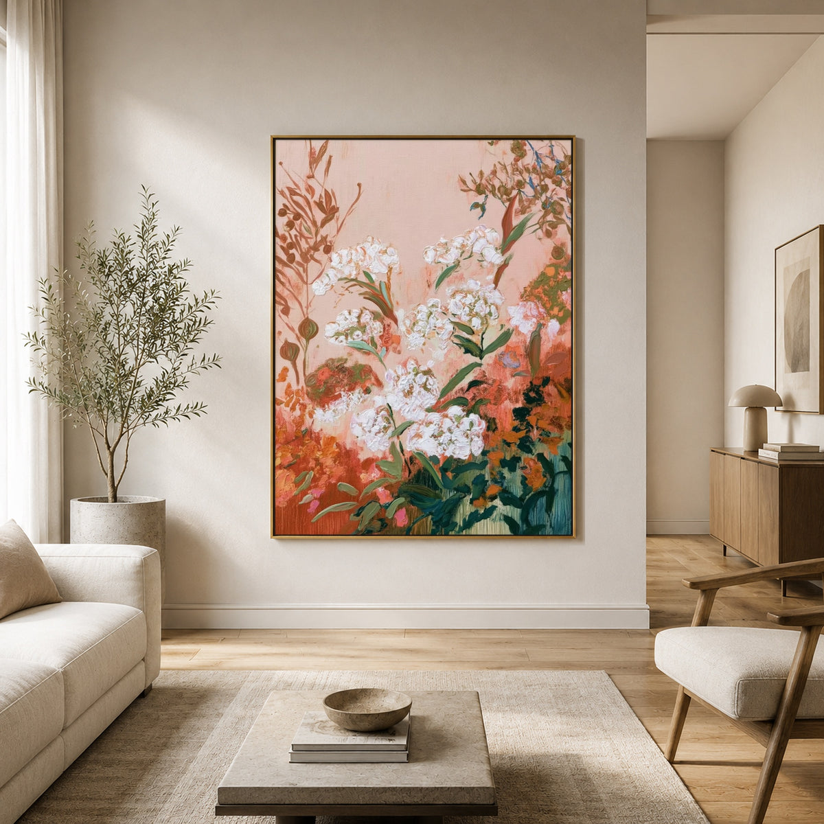 Coral Garden Refrain - interior setting 4 - expressive contemporary art painting