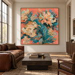 Coral Petal Current - interior setting 3 - expressive contemporary art painting