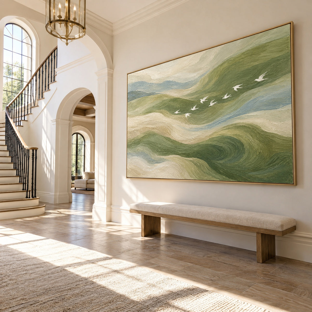 Currents of Quiet Flight - oblique view - expressive contemporary art painting