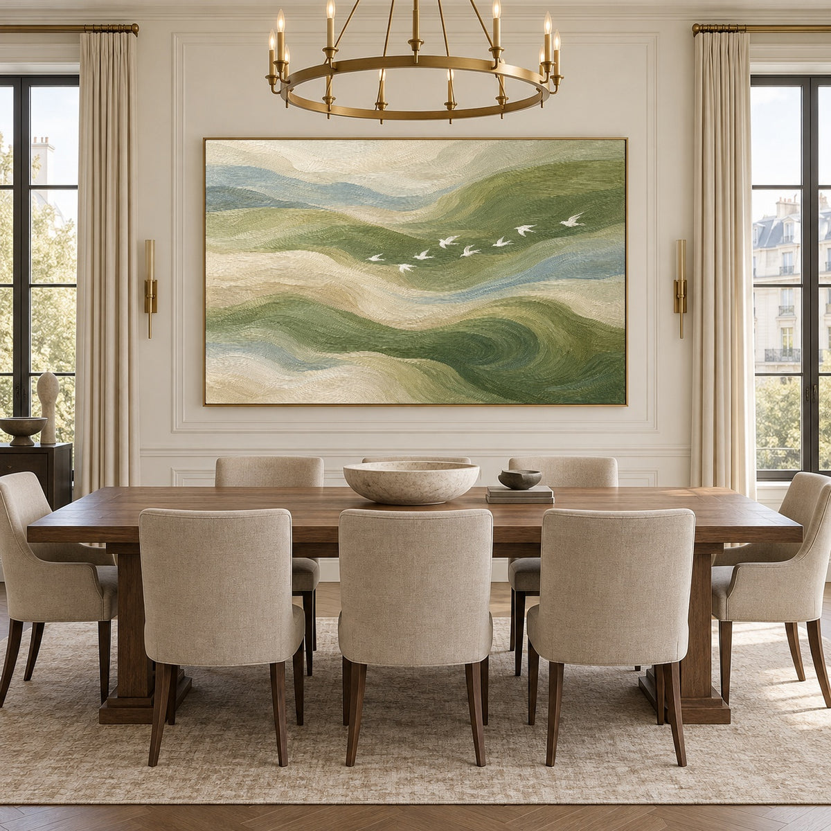 Currents of Quiet Flight - interior setting 04 - expressive contemporary art painting