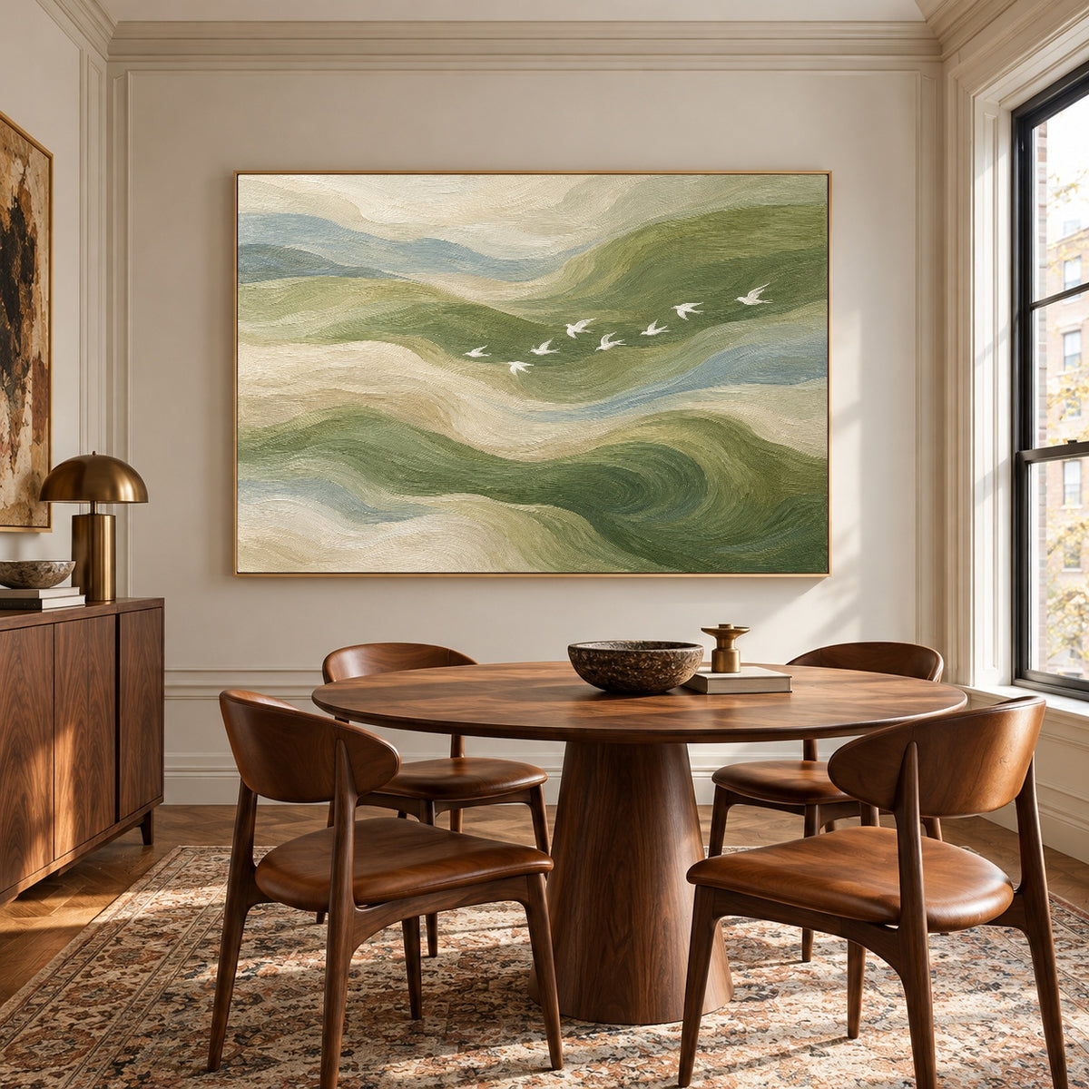 Currents of Quiet Flight - interior setting 07 - expressive contemporary art painting